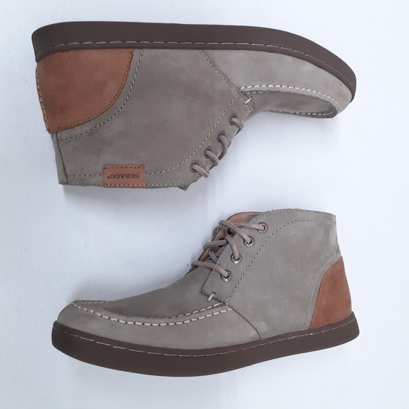 Sebago Ryde Suede Nubuck Leather Lace Up Chukka Boots Mens 9 M Gray Sage w/  Tan main image 14